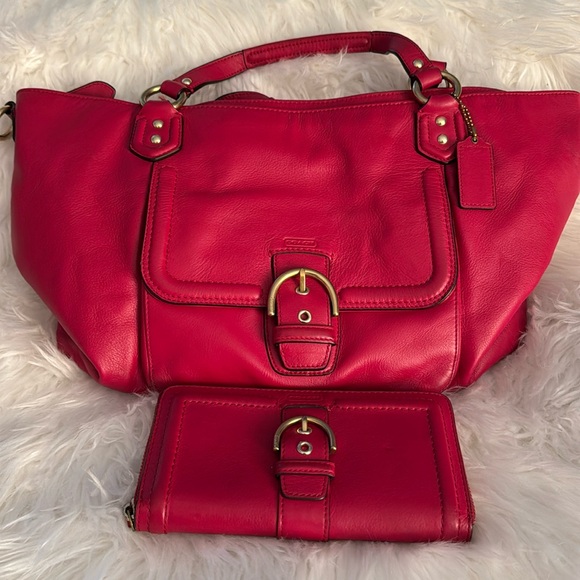 Large Leather Coach Bag & Wallet - Picture 1 of 4